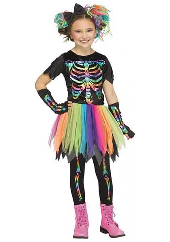 Rainbow Foil Skele-Girl Costume