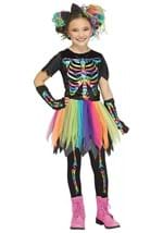 Girls Rainbow Foil Skele-Girl Costume
