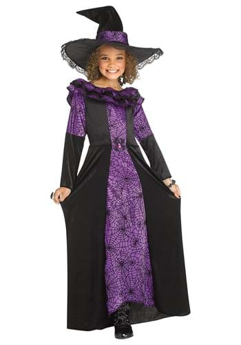 Girls Purple Spider Witch Costume