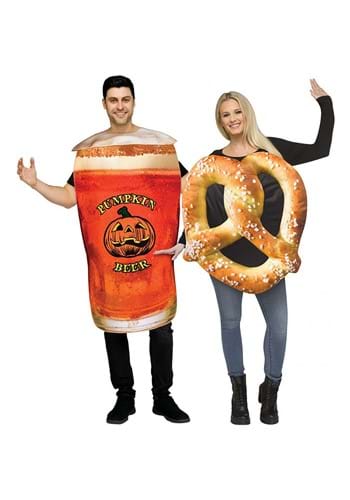 Adult Couples Pretzel and Pumpkin Spice Beer Costu