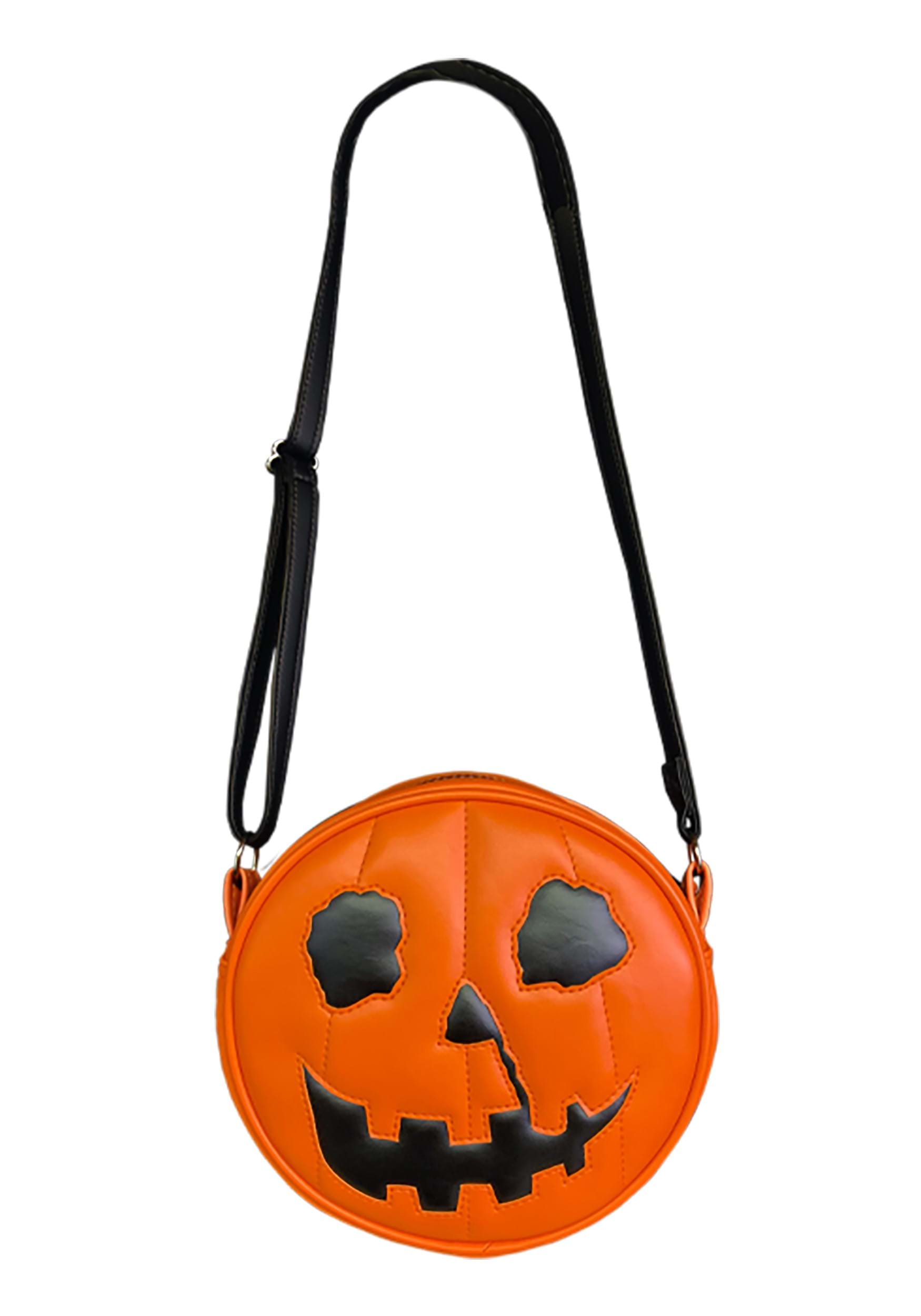 Ondeam Halloween Pumpkin Shoulder bag,Bat ornament Fashion PU Purses for Women Girl 