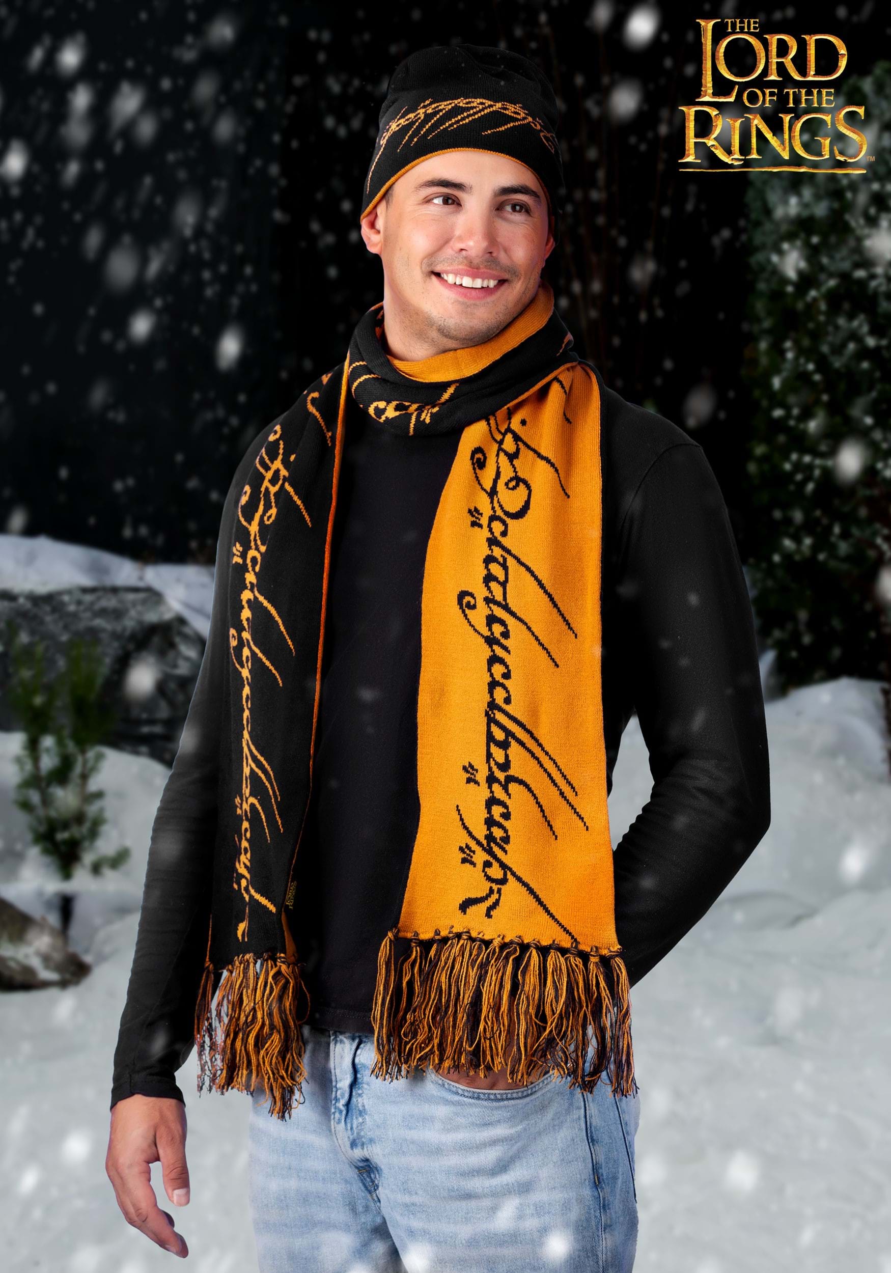 LOTR One Ring Knit Hat and Scarf Set