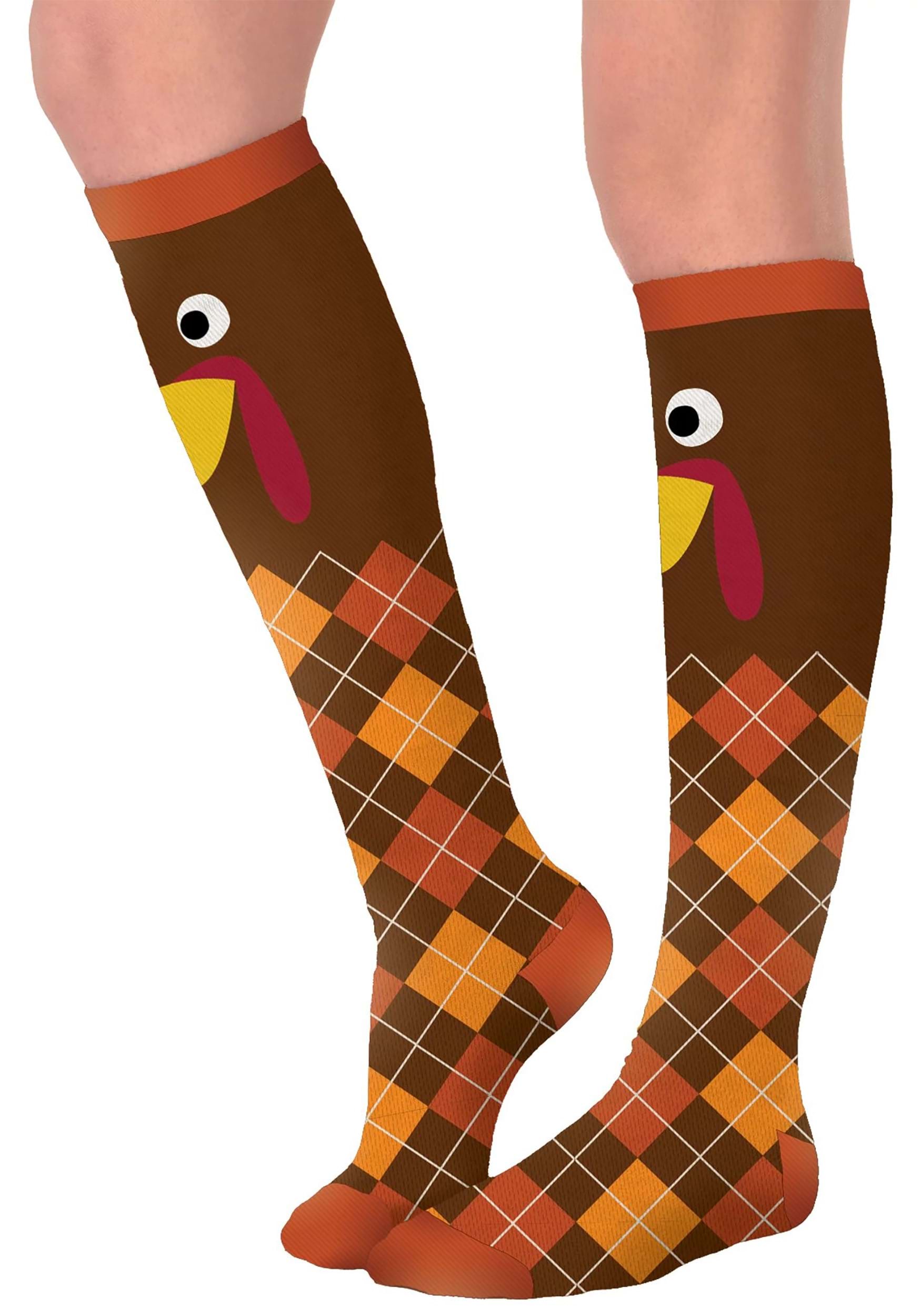 Thanksgiving TurkeyWomen Creative Comfortable Knee High Athletic Knee High Socks 