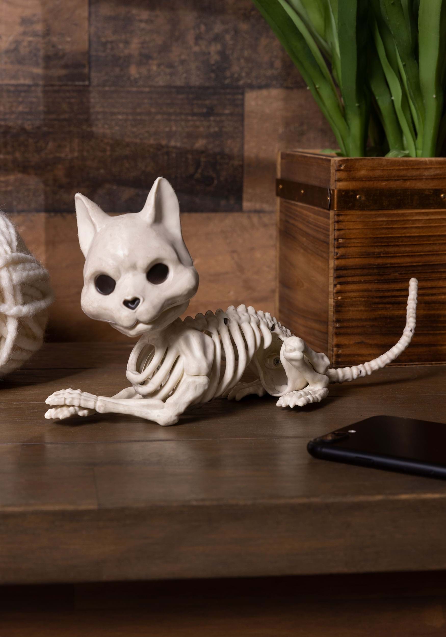 Cute Sitting Skeleton Cat Prop