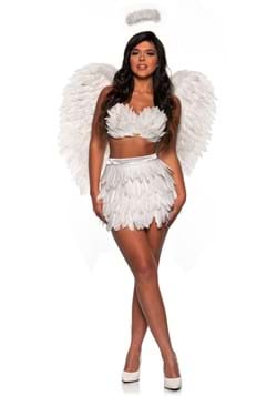 Womens Sexy Angel Feather Skirt and Top Costume