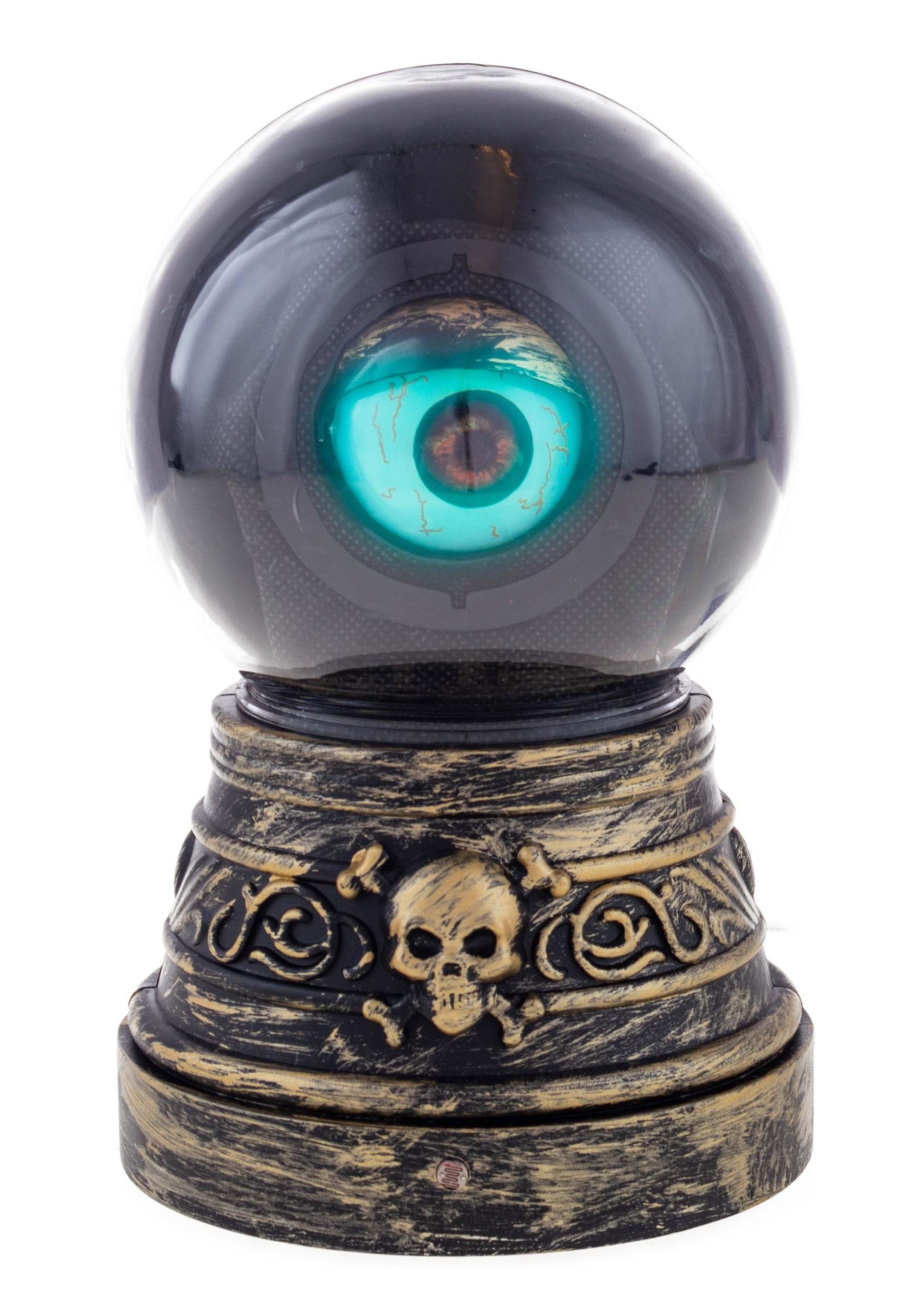 Crystal Ball with Blinking Blue Evil Eye Decoration