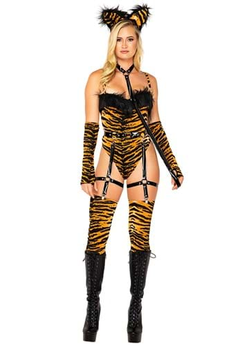 Women's Black Wet Look Boned Bodysuit Costume