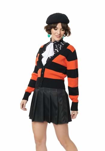 Unique Vintage Spooky Cat Striped Cardigan