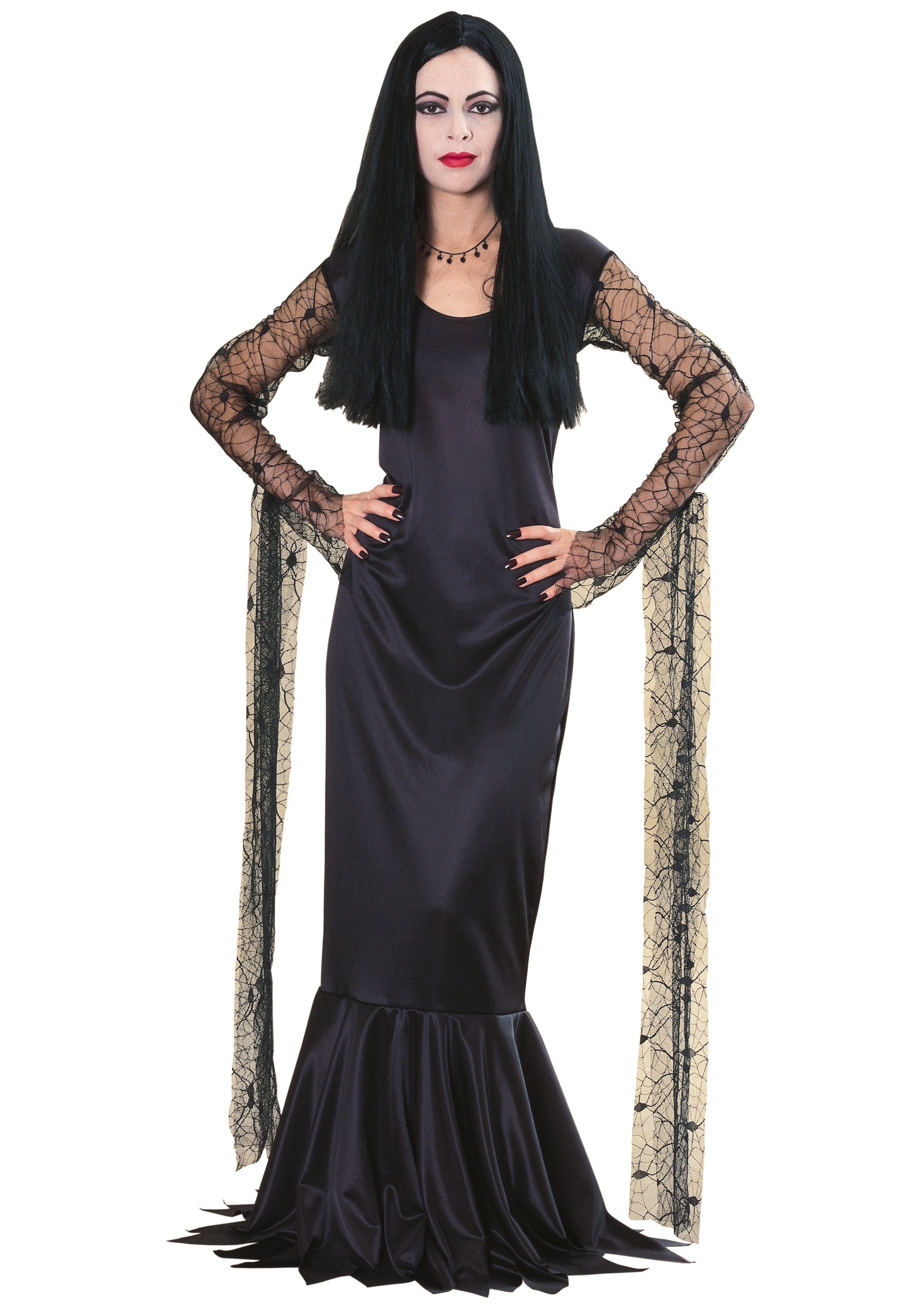 LA FAMIGLIA ADDAMS Morticia Addams costume cosplay e EUR 59,17