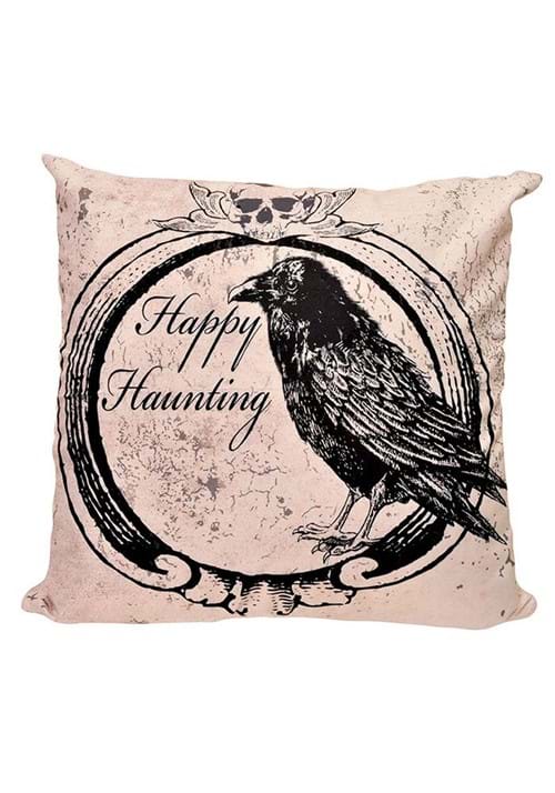 18 inch Happy Haunting Raven Pillow Cover