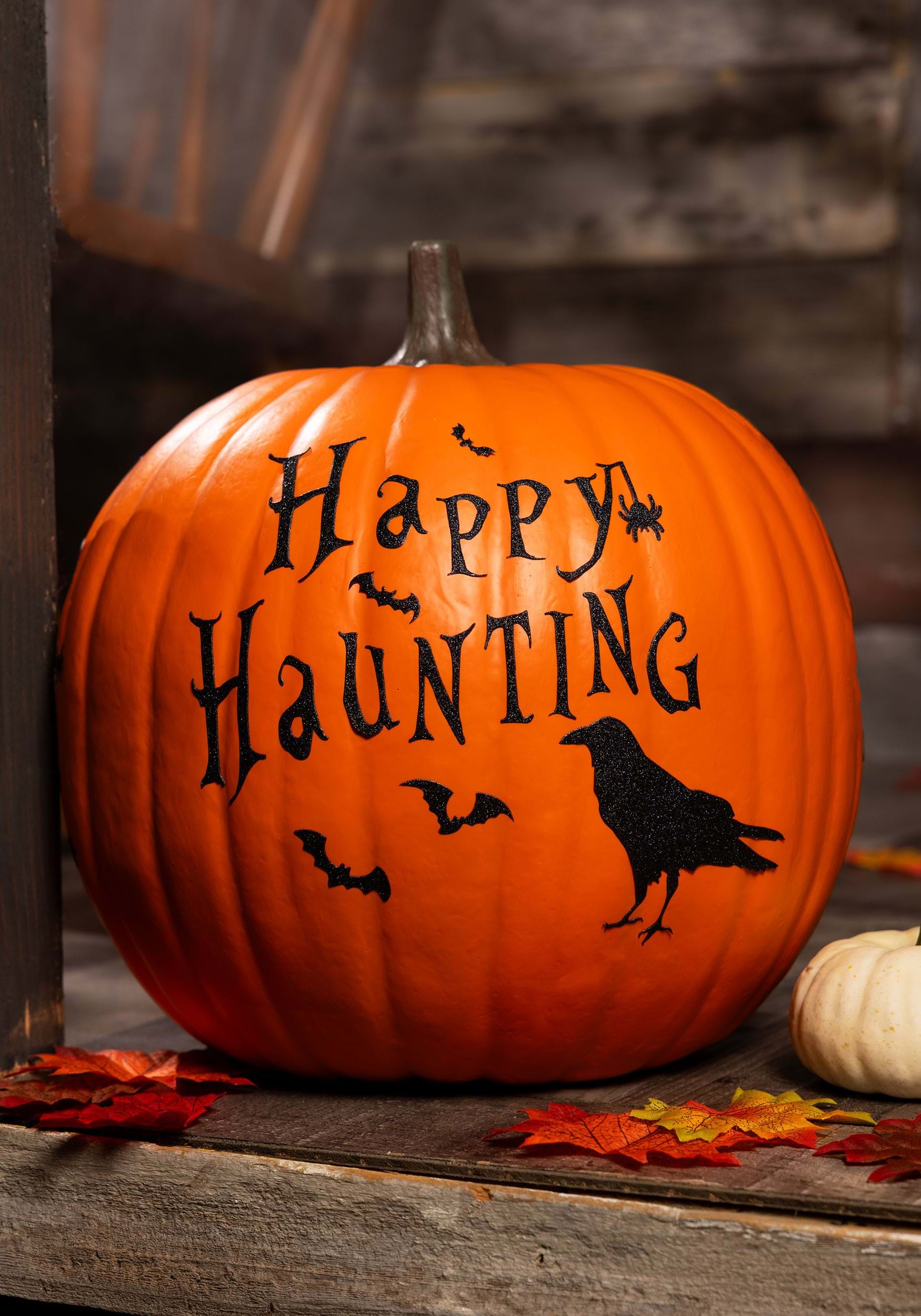 Happy Haunting Glitter Sticker Pumpkin Kit | Pumpkin Decorations