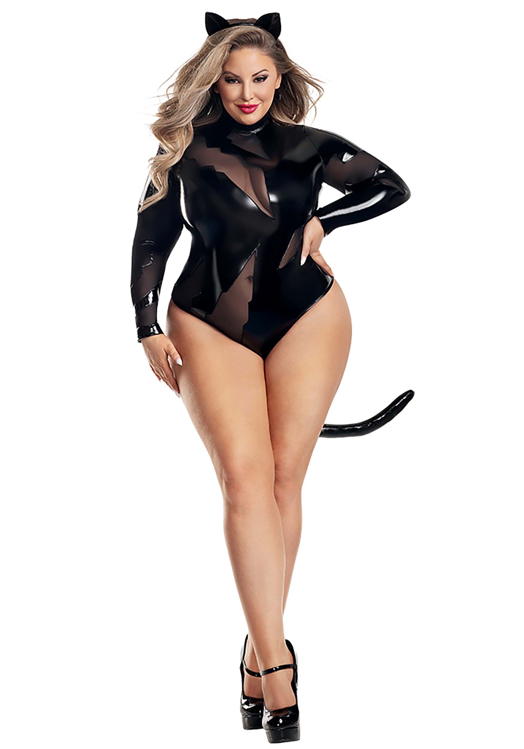 Womens Plus Size Cat Scratch Fever Costume pic