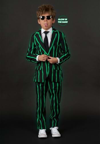 Glow in the Dark Oversized Pinstripe Suit for Boys