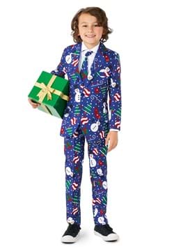 Boys Suitmeister Christmas Snowman Blue Suit