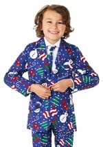 Boys Suitmeister Christmas Snowman Blue Suit Alt 1