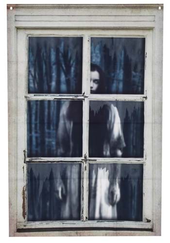 47 Inch Fake Ghostly Window Woman Decoration