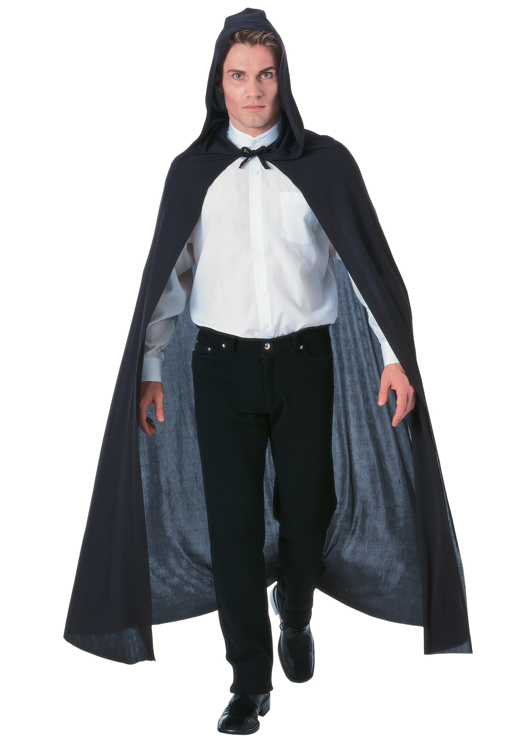 1pc Men's Short Black Hooded Cape, Perfect For Halloween Parties