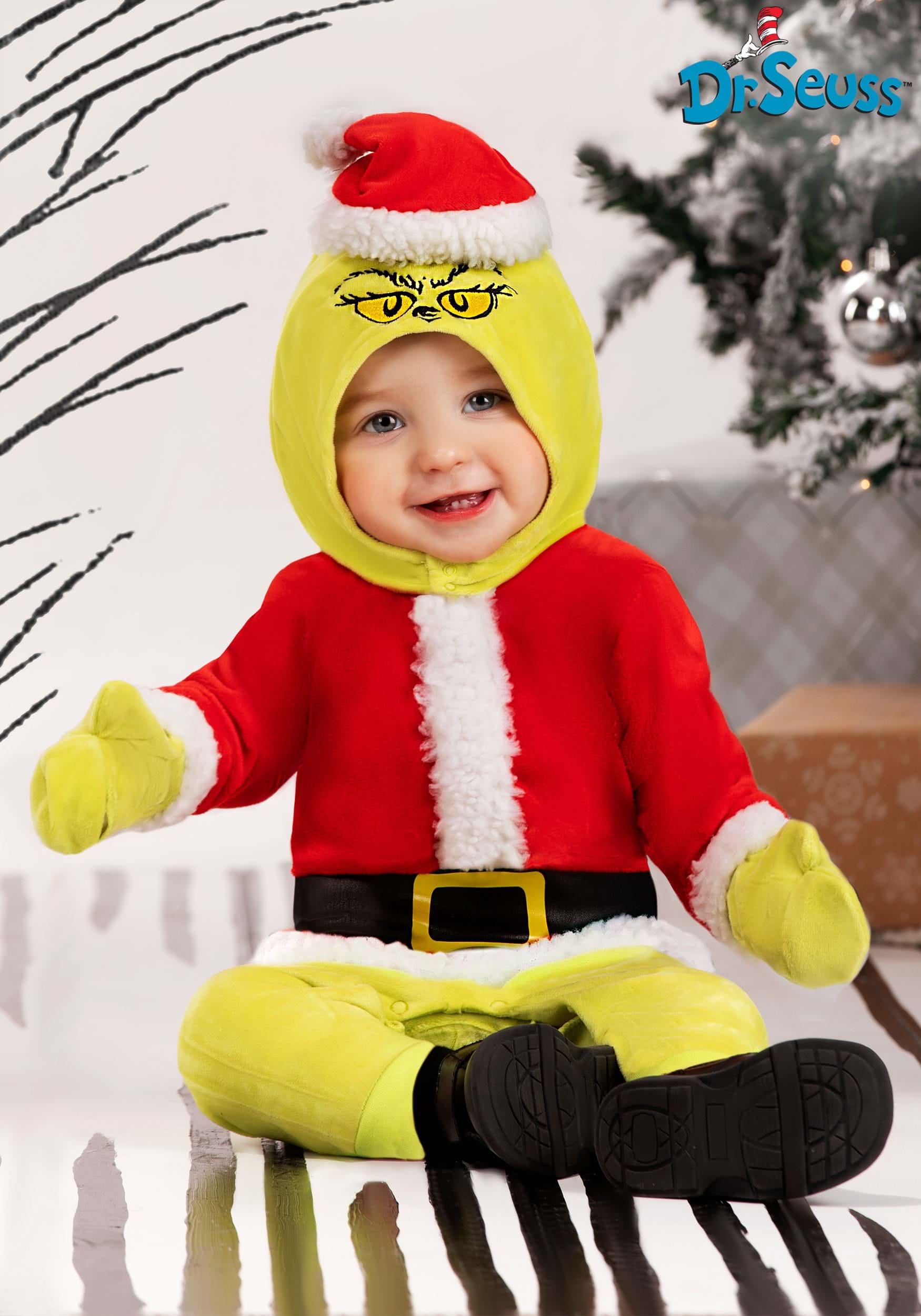 Infante el disfraz de Santa Grinch para bebés Multicolor