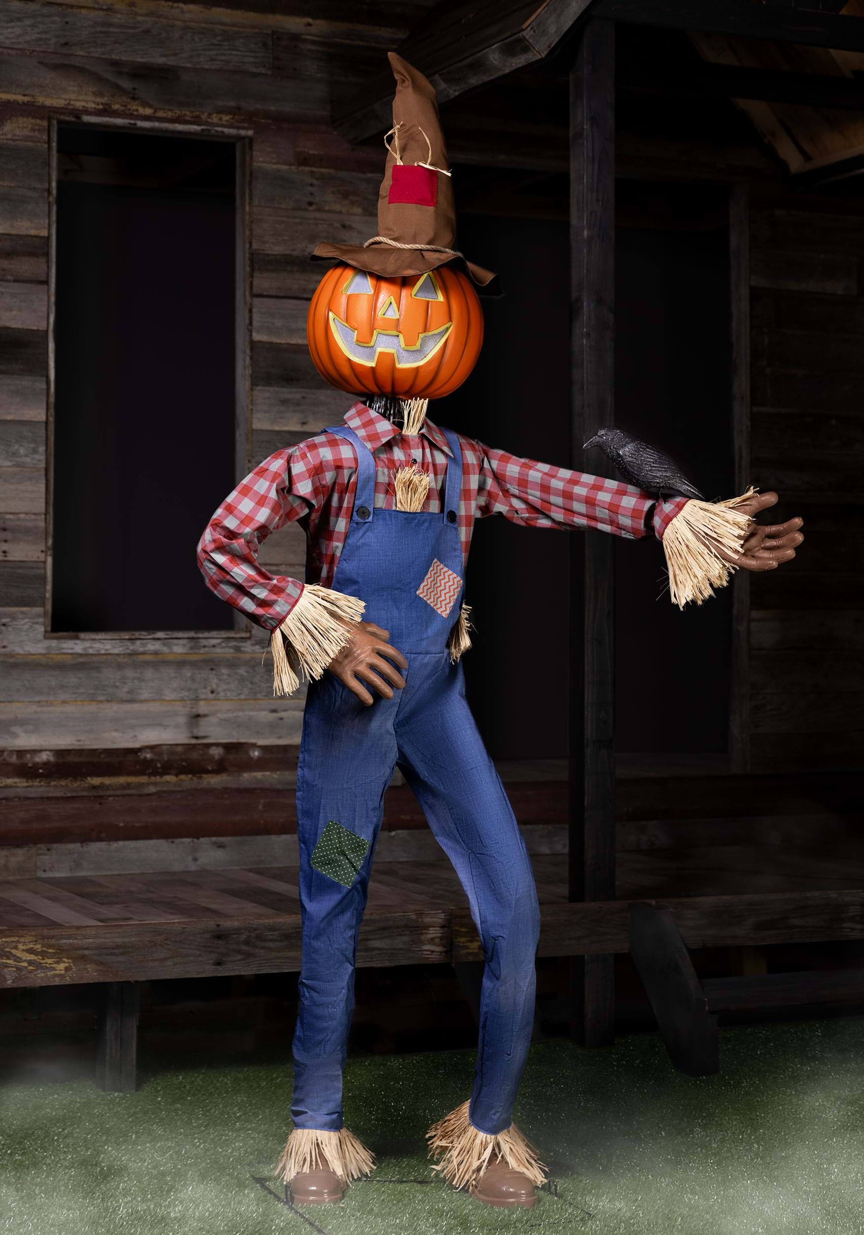 Animated Whimsical Pumpkin Scarecrow Halloween Decoration