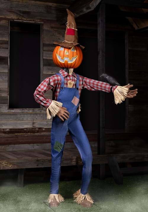 Whimsical Scarecrow Animatronic Halloween Decoration