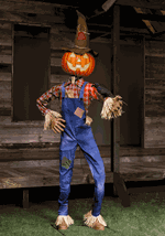 Whimsical Scarecrow Animatronic Halloween Decoration Alt 1
