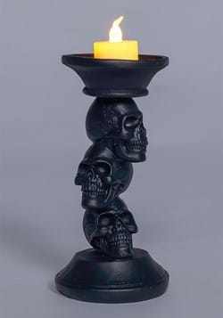 7 Inch Resin Black Skull Candle Holder