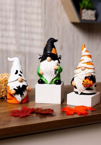 6" Set of 3 Halloween Character Resin Gnomes