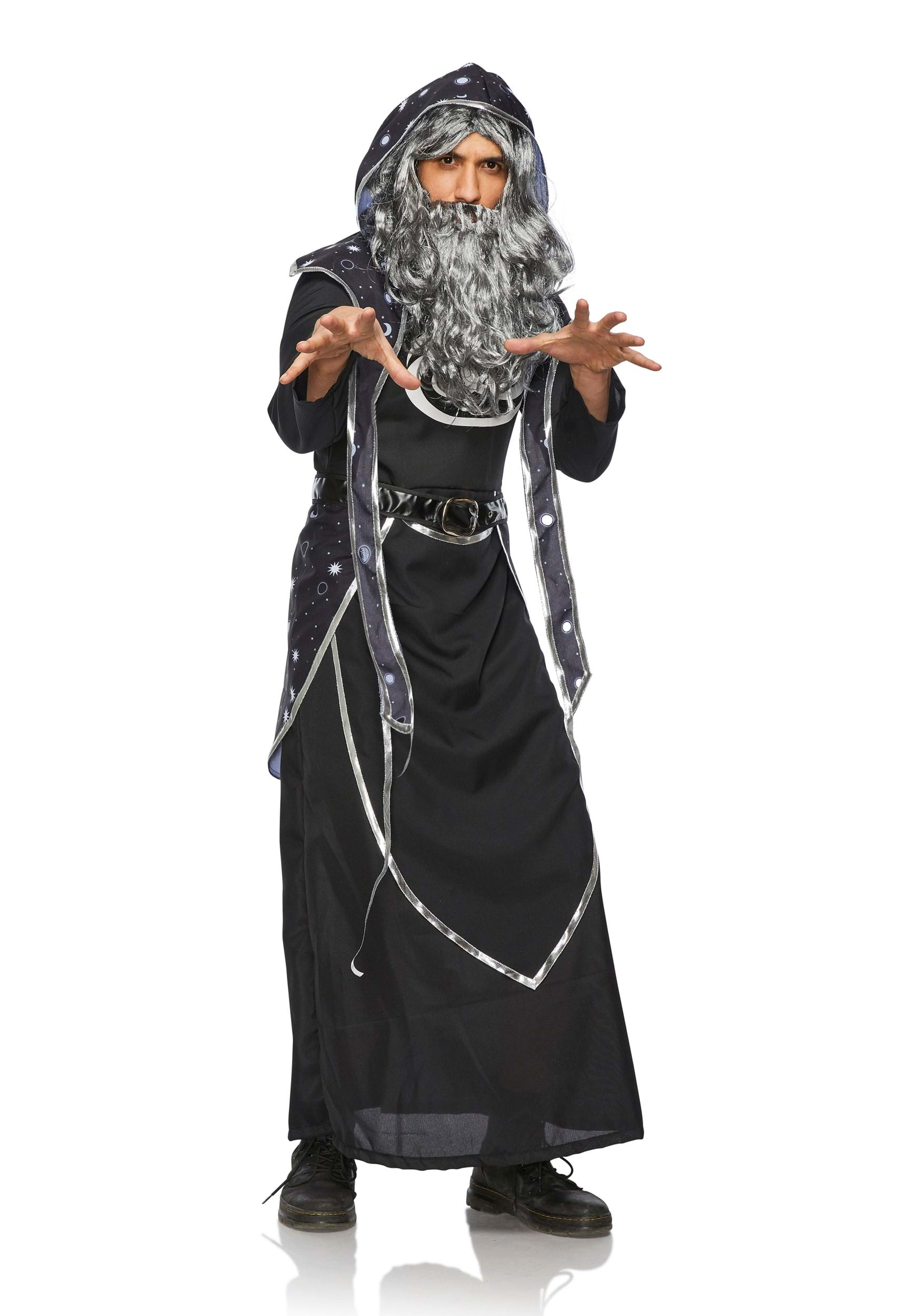 Dark Wizard Black And Silver Men's Costume