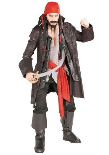 Fantasia de pirata masculina - Adult Captain Cutthroat Pirate Costume