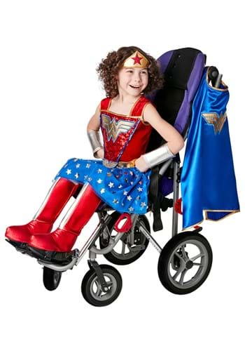 Child Adaptive Wonder Woman Costume | Kids | Girls | Blue/Orange/Red | M | Rubies Costume Co. Inc