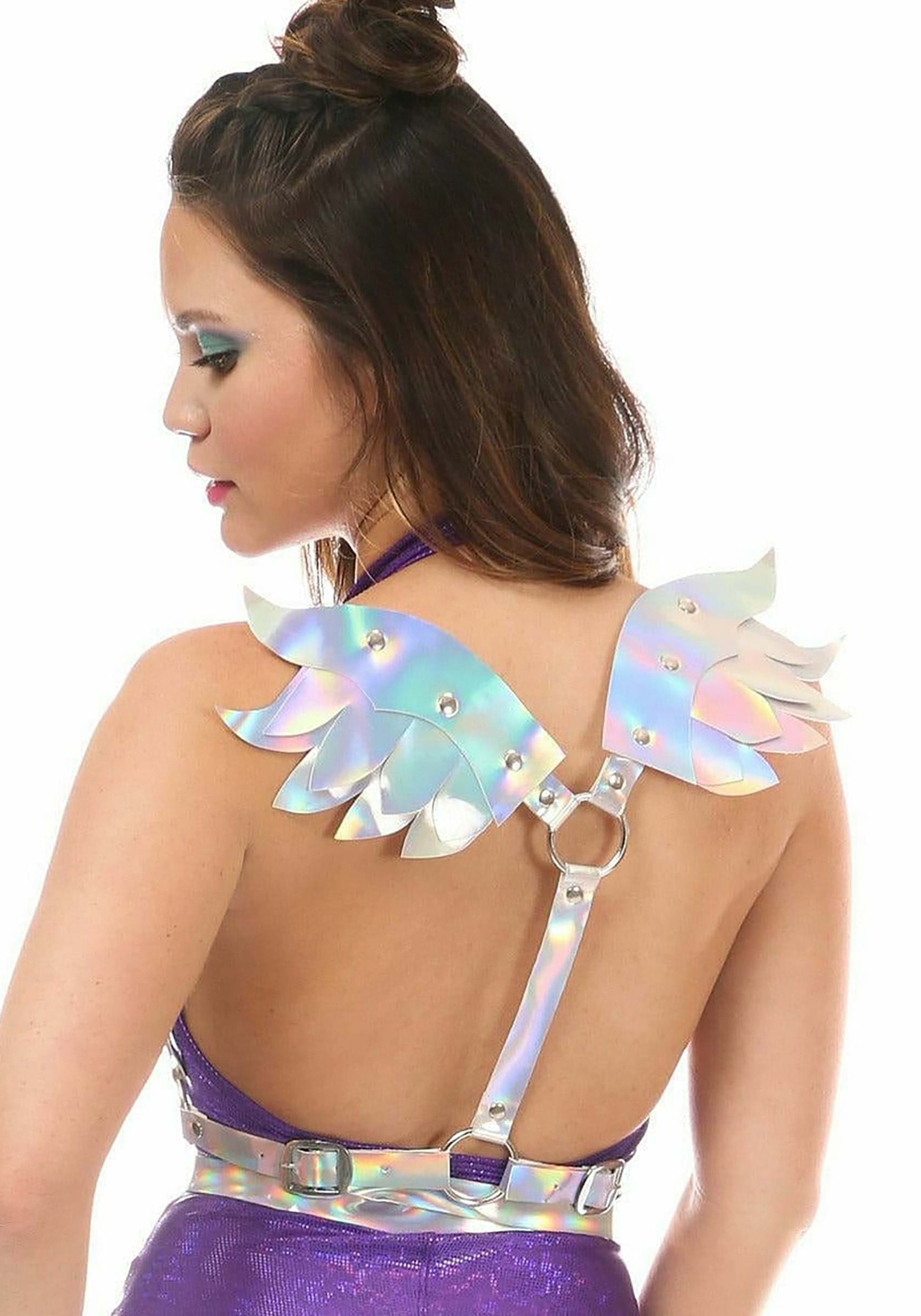 Arnés de cuerpo de holo de tamaño grande para mujeres con alas con alas Multicolor