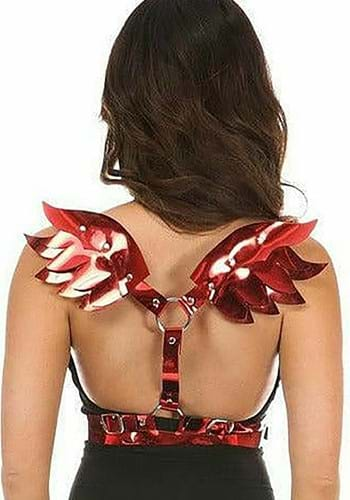 Plus Size Red Metallic Devil Wings