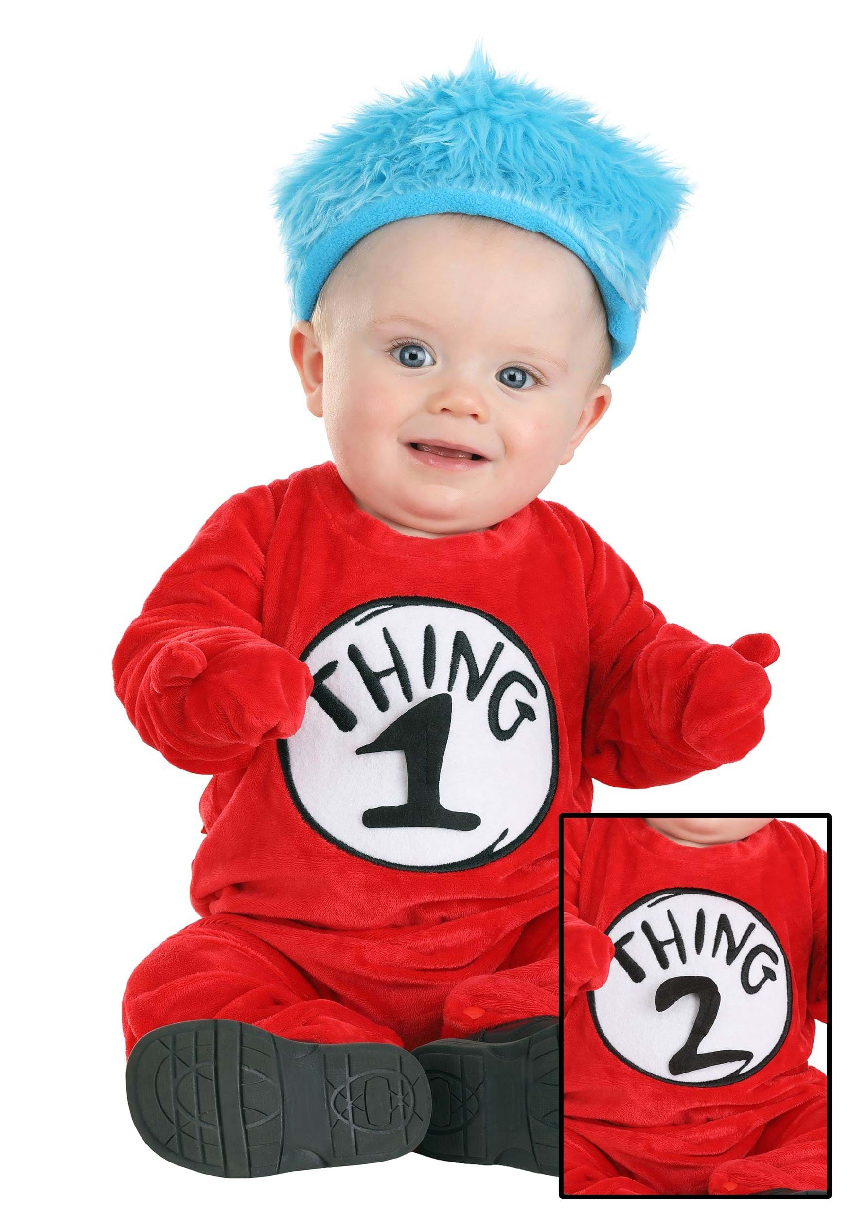 Thing 1&2 Deluxe Child Costume | Kids | Unisex | Red/Blue/White | M | FUN Costumes