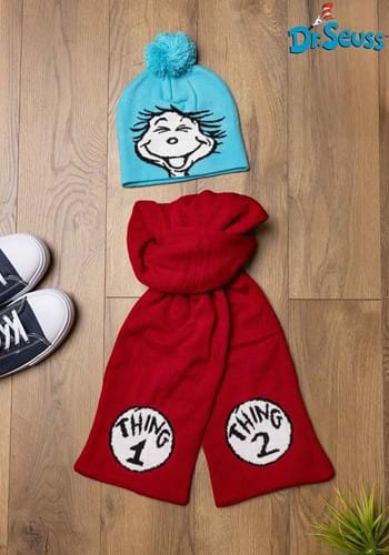 Fun Costumes Dr. Seuss Winter Hat and Scarf Kit, Adult Unisex, Size: One size, Red