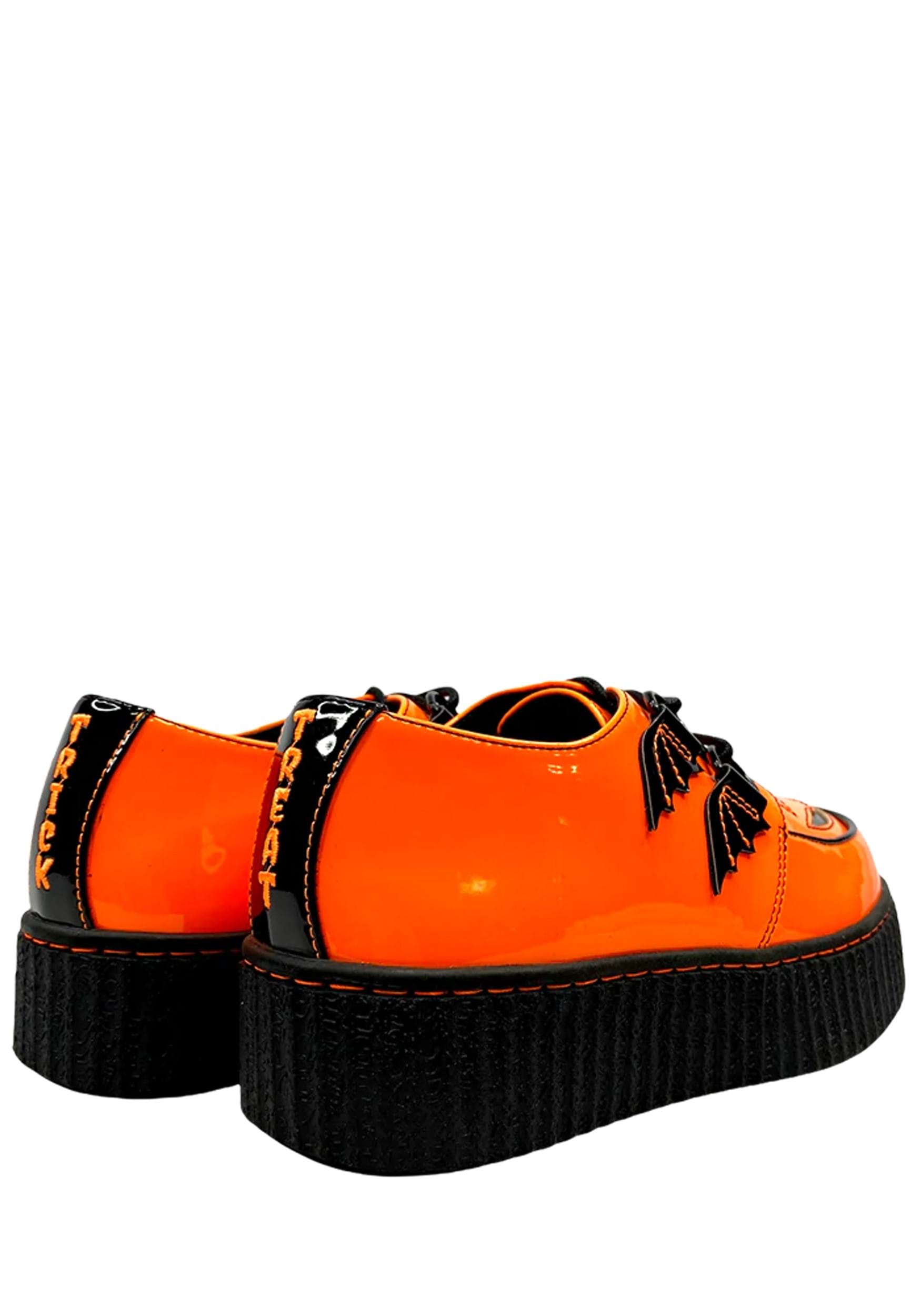 Patent Orange Jack O' Lantern Creeper Shoes