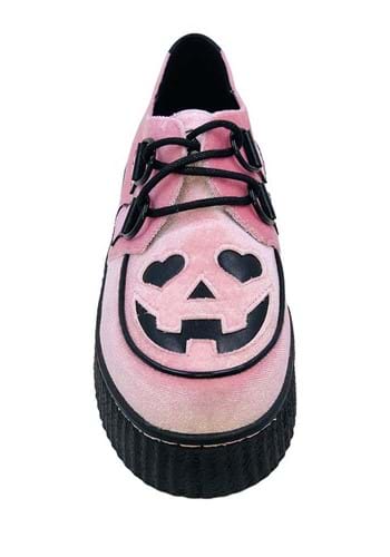 Pink Velvet Jack O' Heart Women's Creeper Shoe | Costume Shoes