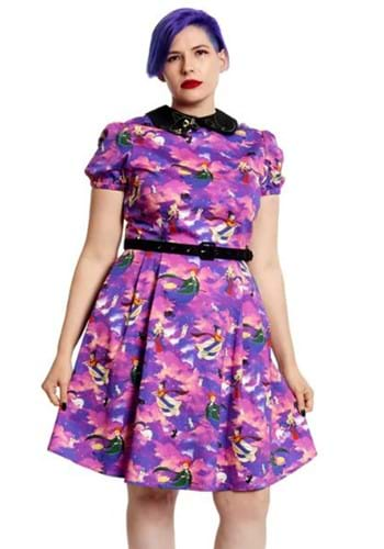 New LuLaRoe Disney Amelia Dress L Purple Sleeping Beauty Flowers Princess  👑