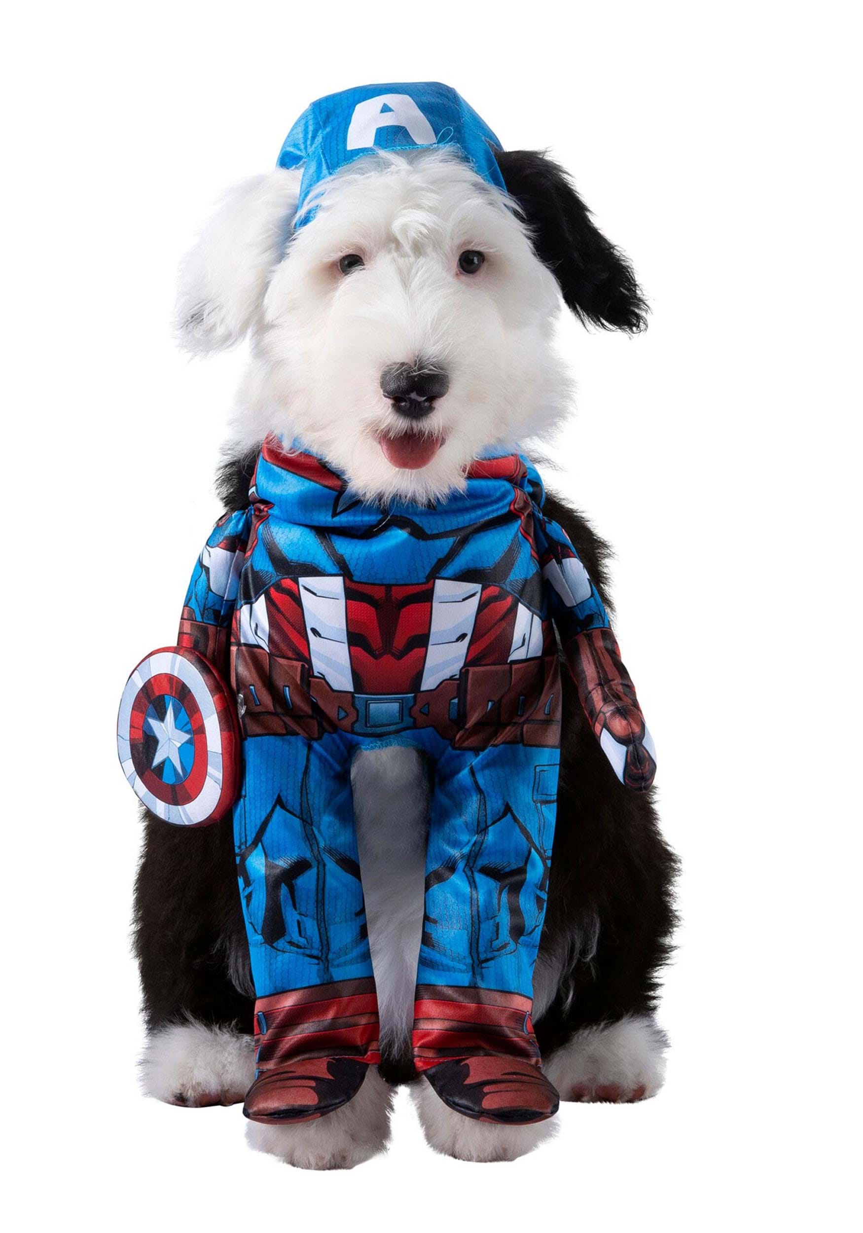Disfraz de superhéroe del Capitán América para mascotas Multicolor Colombia