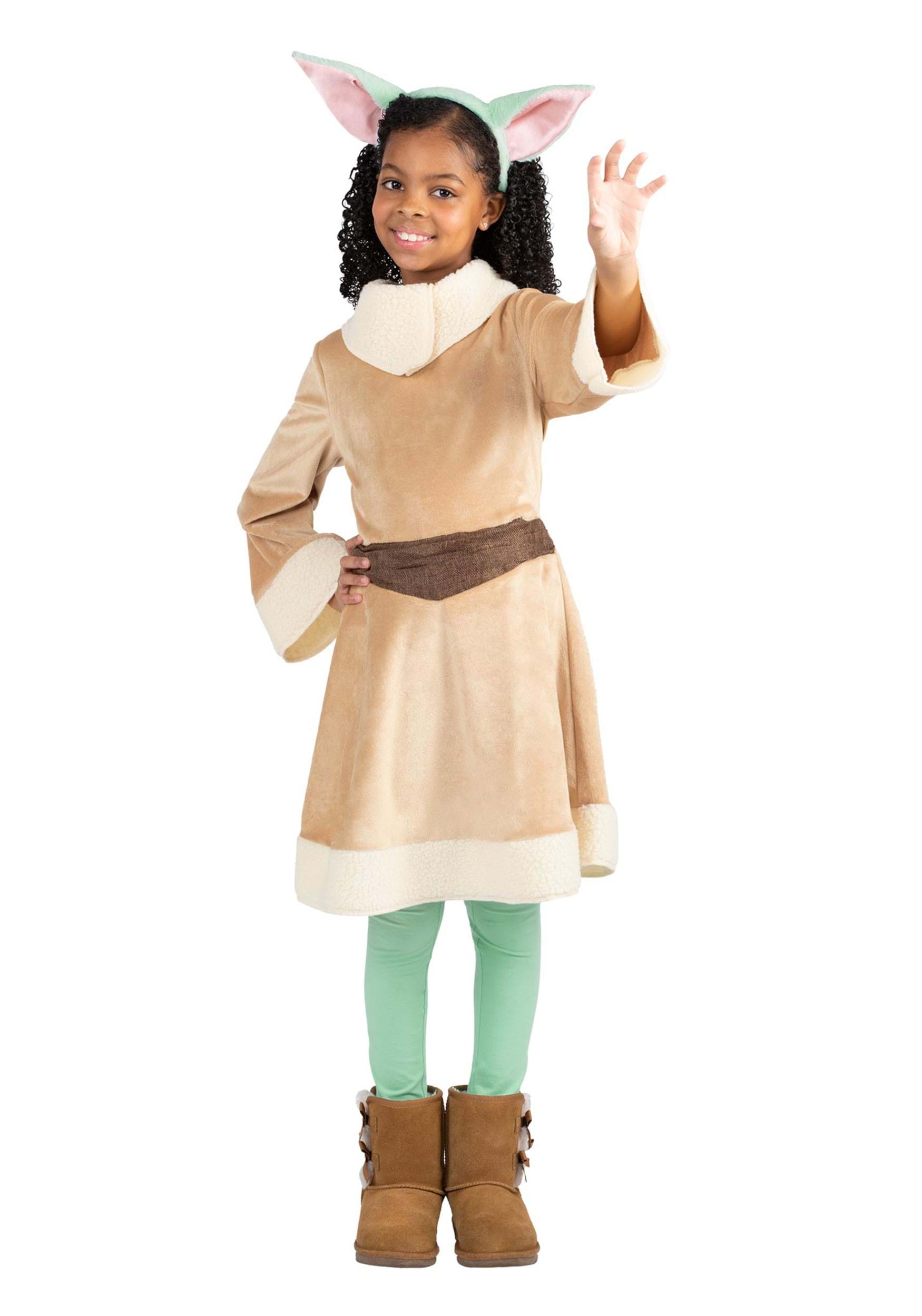 Photos - Fancy Dress Jazwares Star Wars Grogu Girl's Costume | Kid's Star Wars Costumes Brown&# 