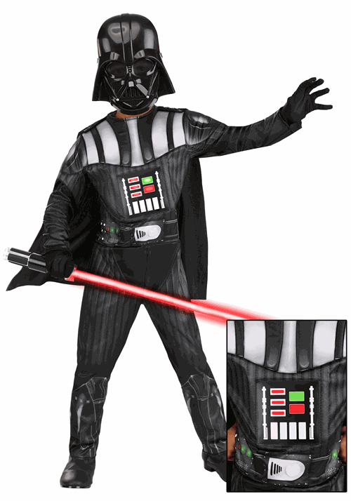 Kids Light Up Star Wars Darth Vader Costume-2-3