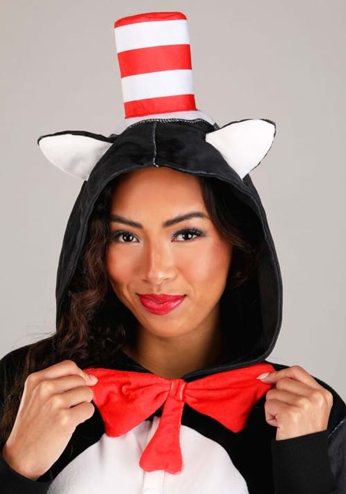 Adult Dr. Seuss Cat in the Hat Costume Onesie Dr. Seuss Costumes