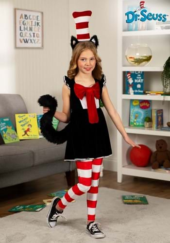 Girls Cat in the Hat Costume Dress