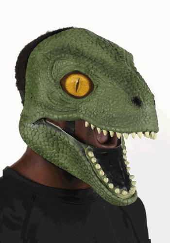 Green Dinosaur Mouth Mover Costume Mask | Dinosaur Accessories