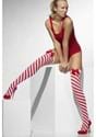 Candy Cane Striped Thigh High Stockings Alt 2