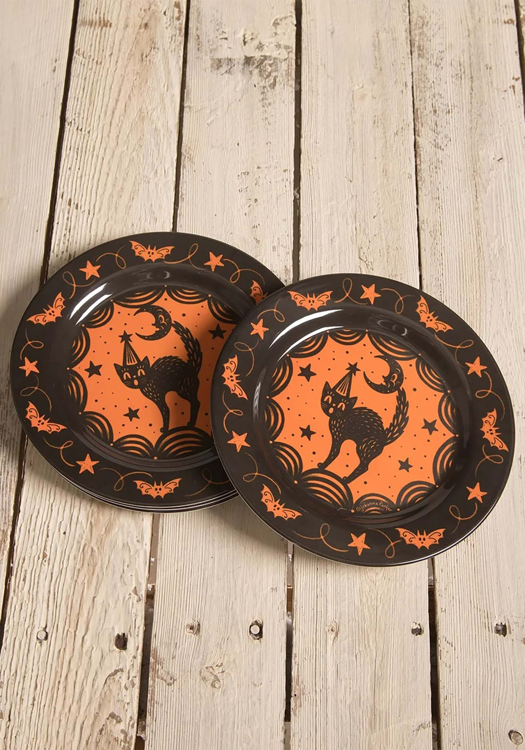 Tabletop Scaredy Cat Dessert Plates Ceramic Halloween Dishes Platter 37230  Cat 