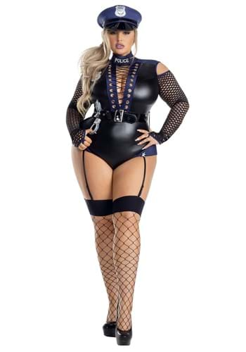 Womens Plus Size Bonded Cop Costume