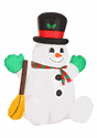 5FT Inflatable Light Up Happy Snowman Decoration Alt 1