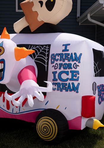 8FT Inflatable Killer Evil Clown Sweet Shrieks Ice Cream Truck Decoration | Inflatable Decorations