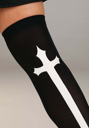 Gothic Cross Thigh High Stockings Accessory