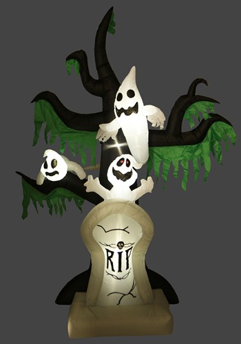 7.25FT Haunted Ghost Tree with Tombstone Inflatable Halloween Prop | Halloween Inflatables